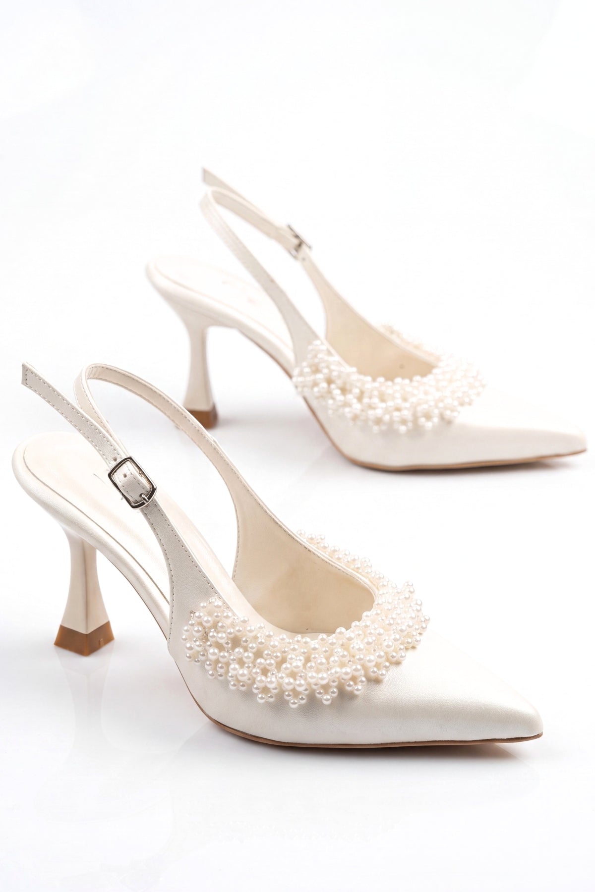Pearl Atelier İnci İşlemeli Gelin Ve Abiye Topuklu Ayakkabı 9Cm - ASR03